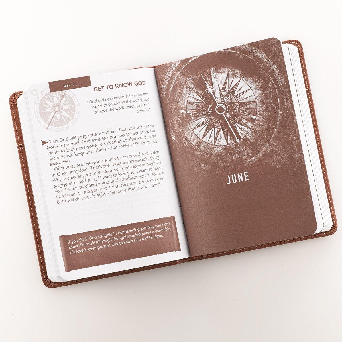 Words of Jesus For Men Saddle Tan Faux Leather Devotional - Image 4
