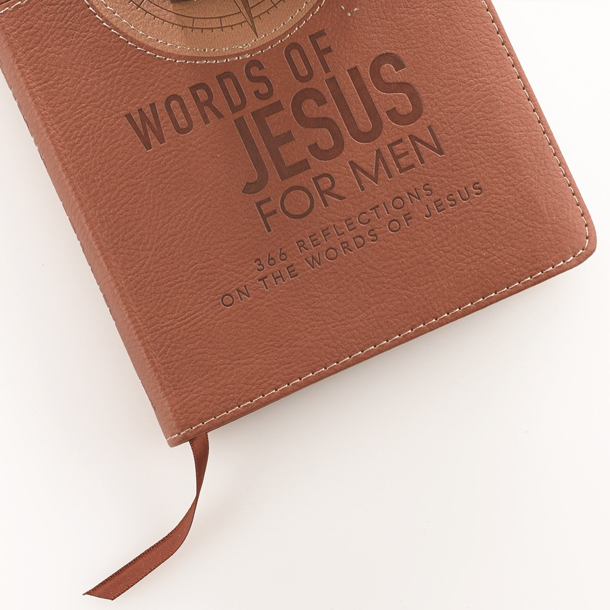 Words of Jesus For Men Saddle Tan Faux Leather Devotional - Image 6