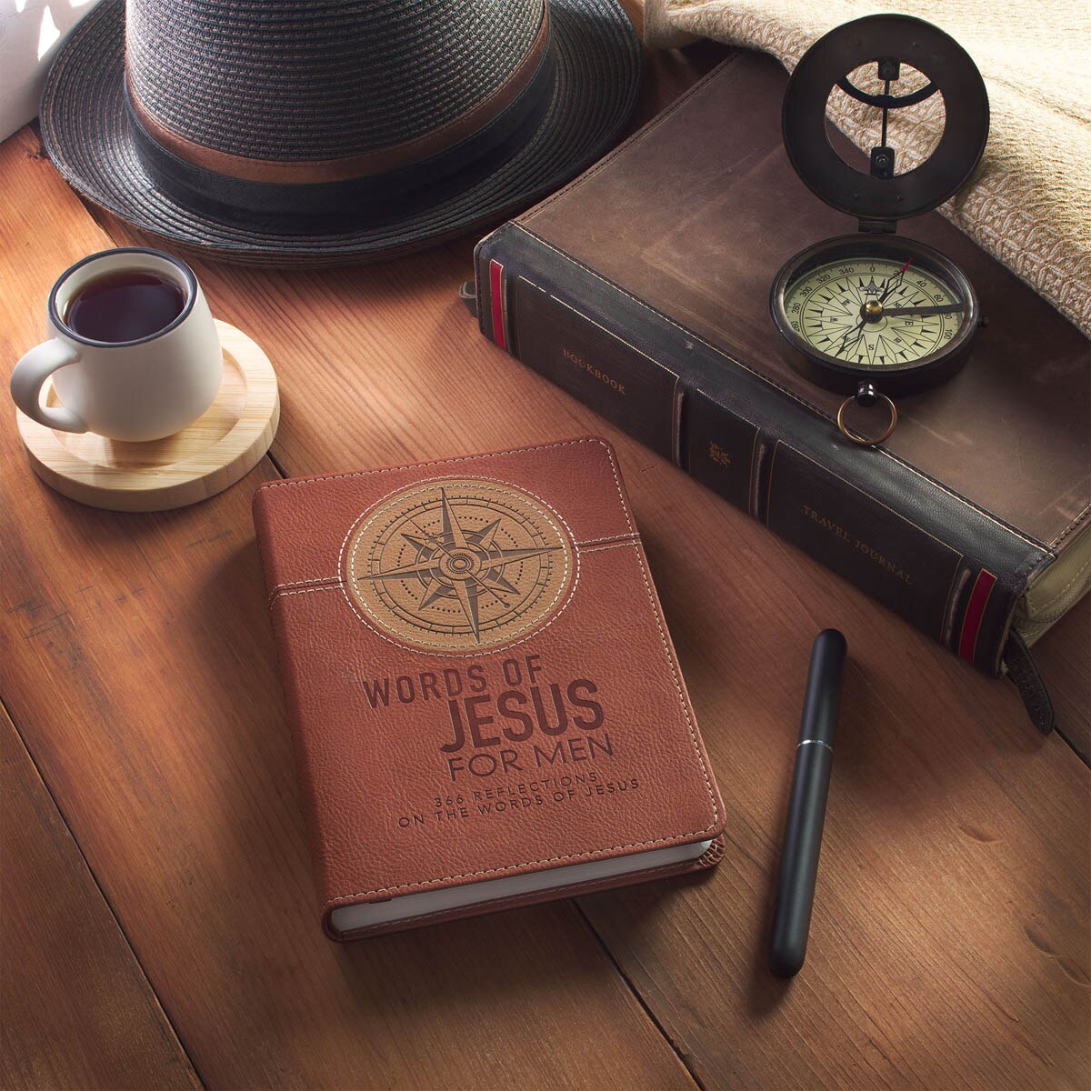 Words of Jesus For Men Saddle Tan Faux Leather Devotional - Image 7