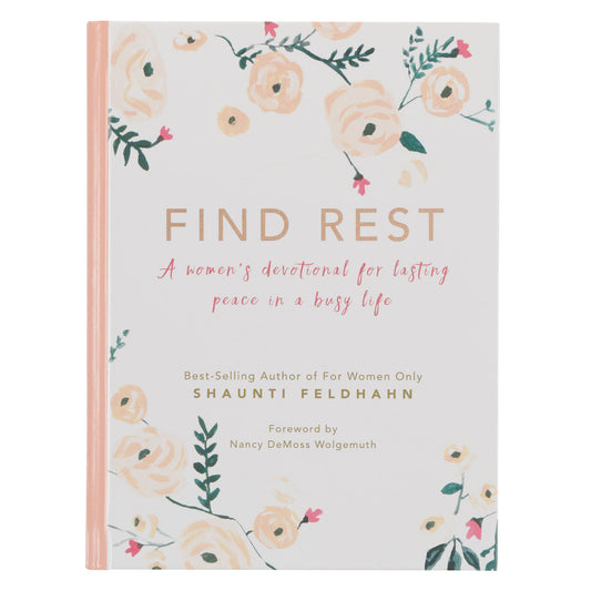靈修書籍 - Find Rest Pink Floral Hardcover Devotional