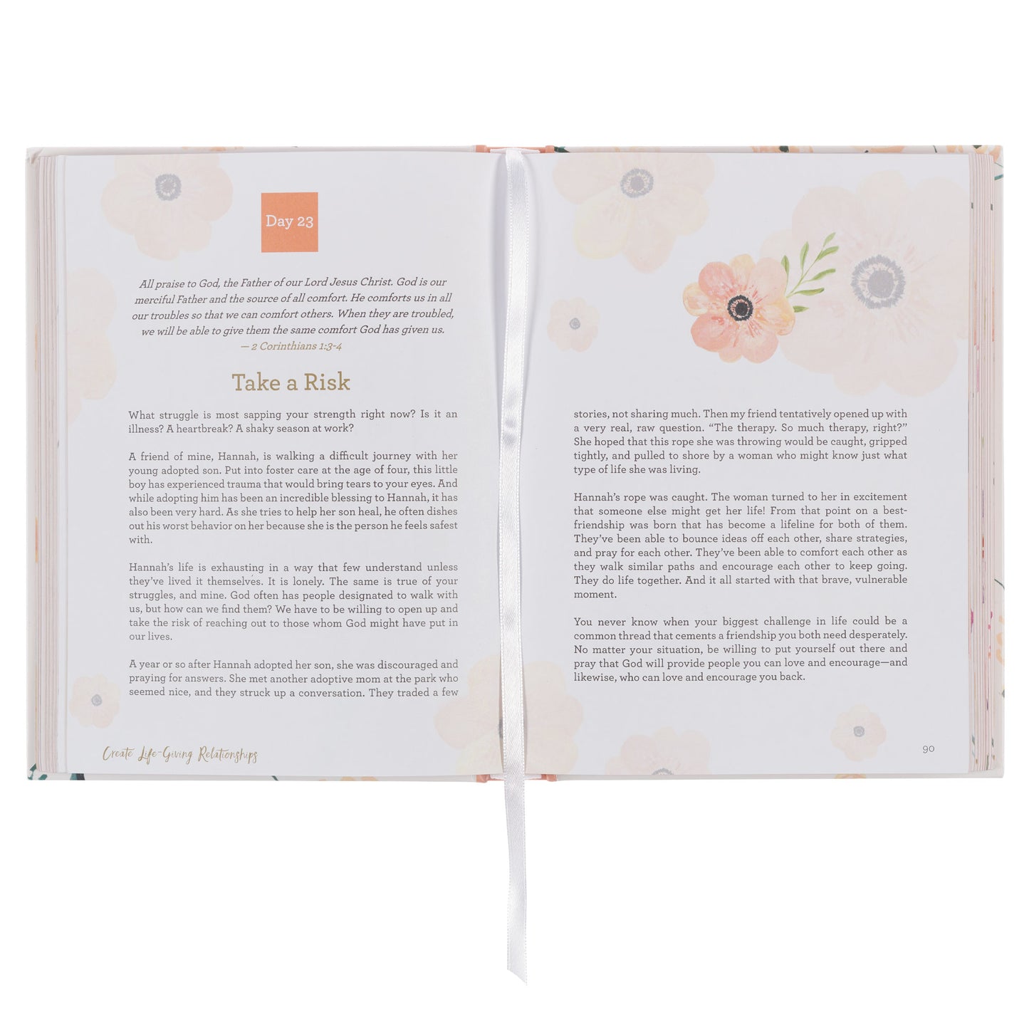 靈修書籍 - Find Rest Pink Floral Hardcover Devotional