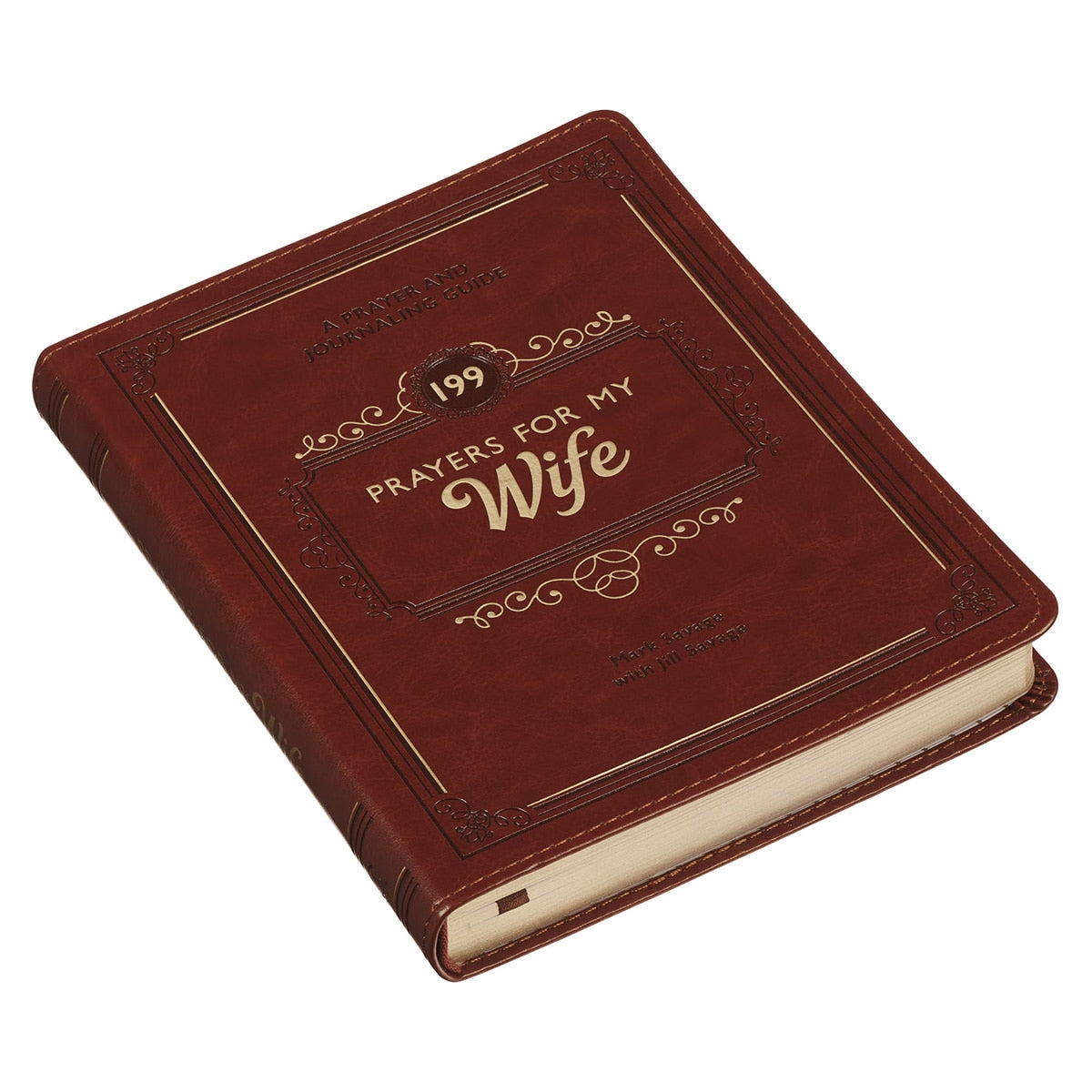199 Prayers for My Wife Saddle Tan Faux Leather Prayer and Journaling Guide - Image 3