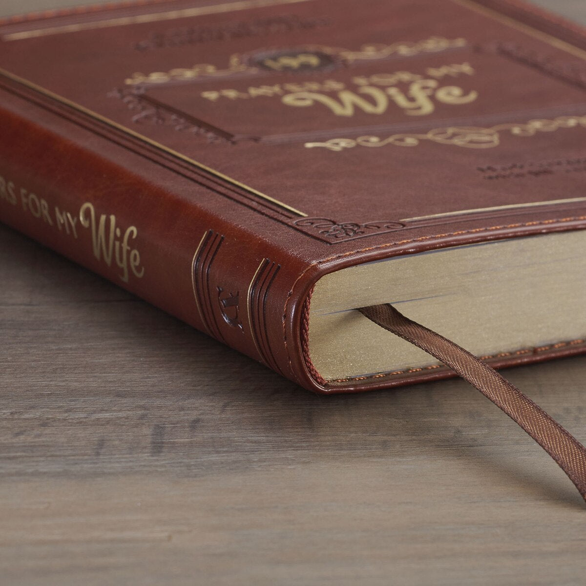 199 Prayers for My Wife Saddle Tan Faux Leather Prayer and Journaling Guide - Image 7