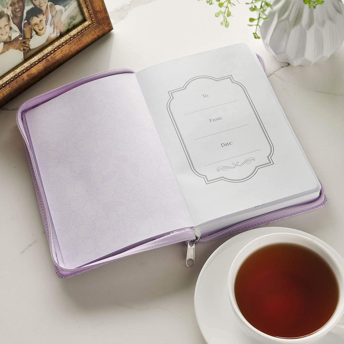 Trust in the Lord Lilac Floral Classic Journal with Zipper Closure - Proverbs 3:5 - Image 3