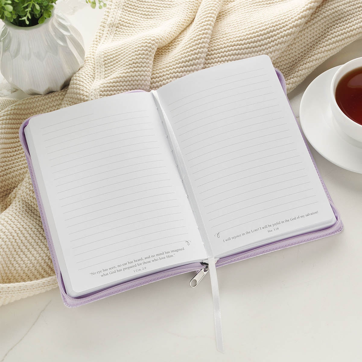 Trust in the Lord Lilac Floral Classic Journal with Zipper Closure - Proverbs 3:5 - Image 4