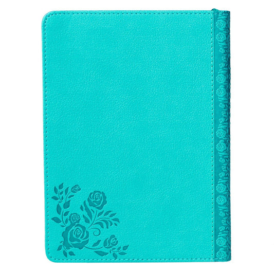 Strength and Dignity Teal Faux Leather Handy-sized Journal - Proverbs 31:25 - Image 2
