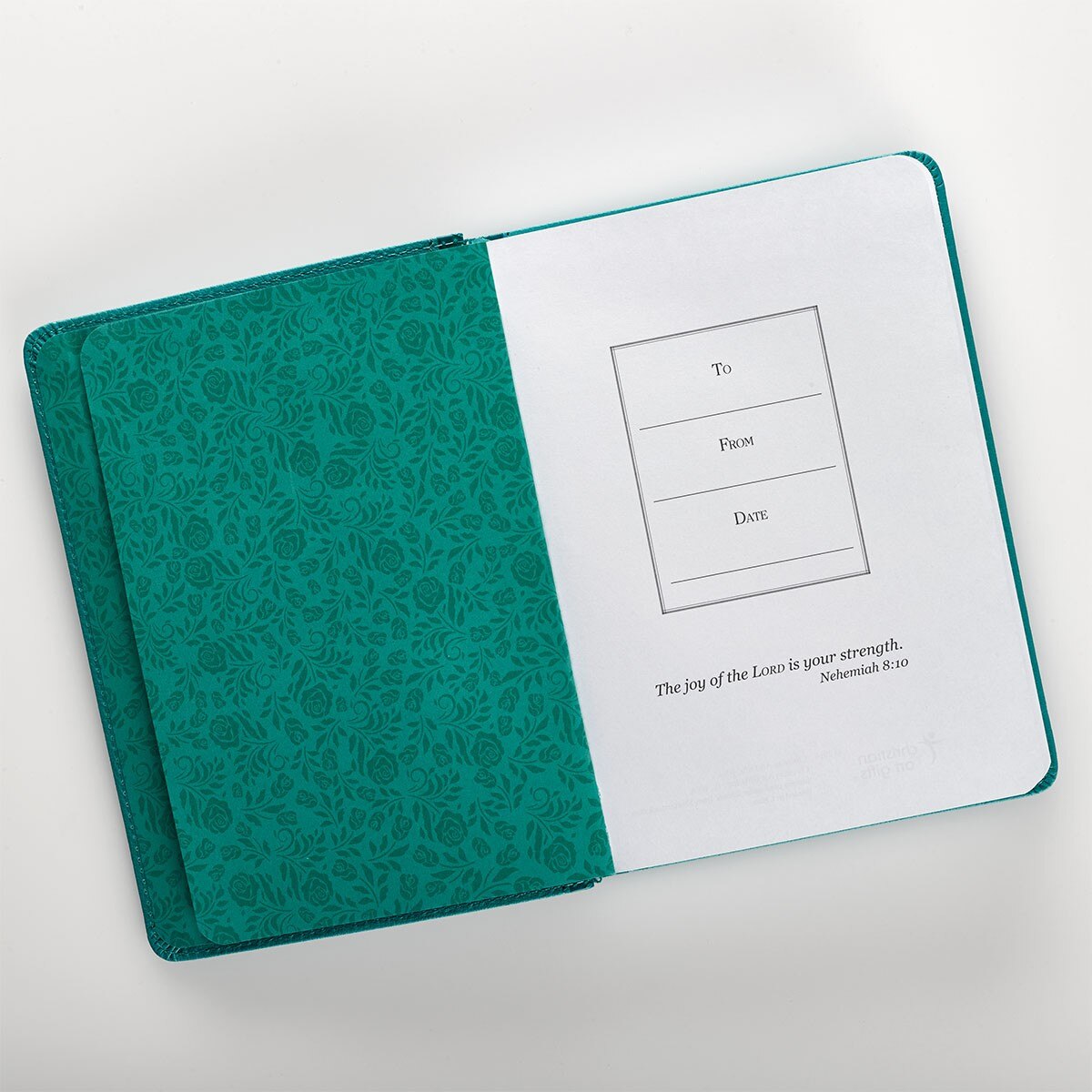 Strength and Dignity Teal Faux Leather Handy-sized Journal - Proverbs 31:25 - Image 5