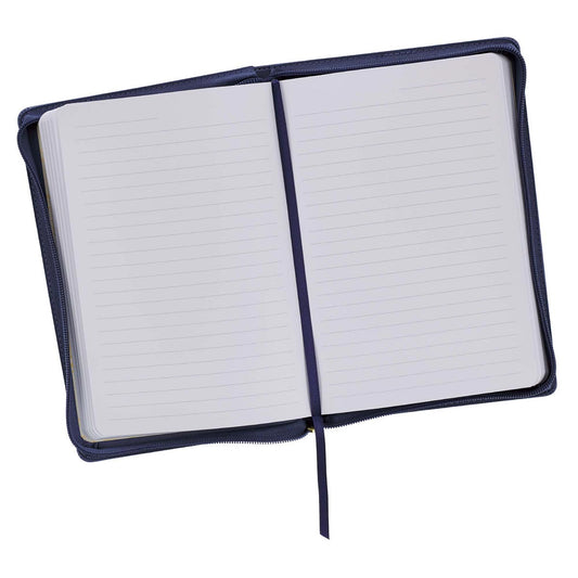 Strength &amp; Dignity Zippered Faux Leather Journal in Navy