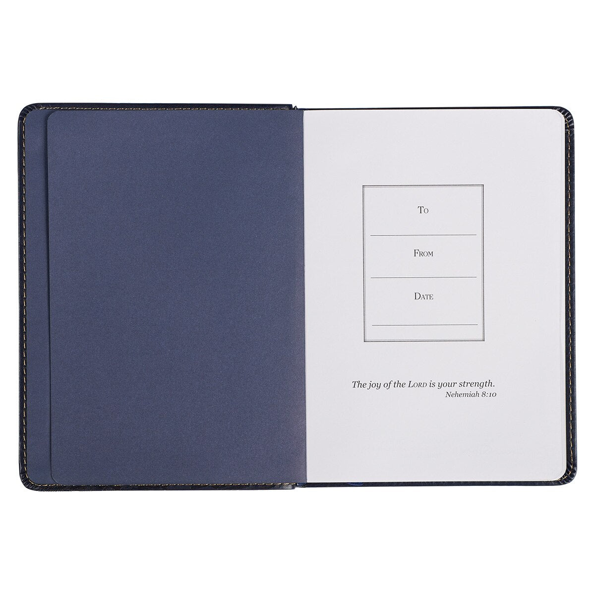 Wings Like Eagles Navy Blue Handy-sized Faux Leather Journal - Isaiah 40:31 - Image 3