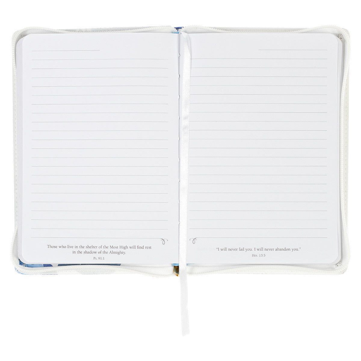 The Lord is my Strength Blue Floral Faux Leather Classic Journal with Zipper Closure - Psalm 28:7