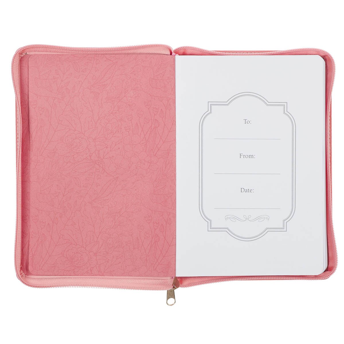 Trust With All Your Heart Pink Faux Leather Classic Journal with Zipper Closure - Proverbs 3:5-6 - Image 3