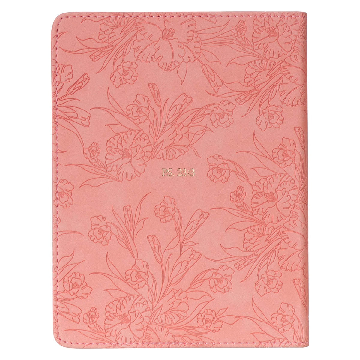 He Restores My Soul Pink Floral Faux Leather Handy-sized Journal - Psalm 23:3 - Image 2