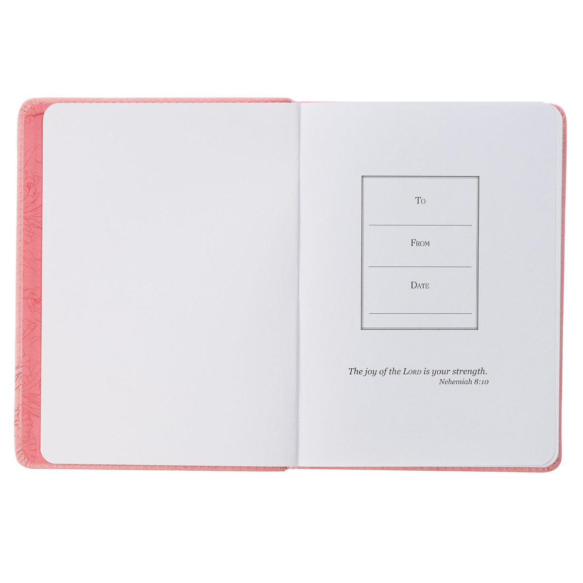 He Restores My Soul Pink Floral Faux Leather Handy-sized Journal - Psalm 23:3 - Image 4