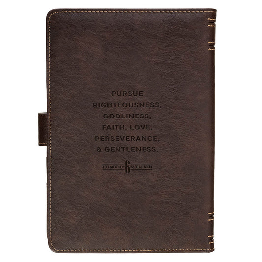 Man of God Espresso Brown Faux Leather Journal Cover with Magnetic Closure - Image 2