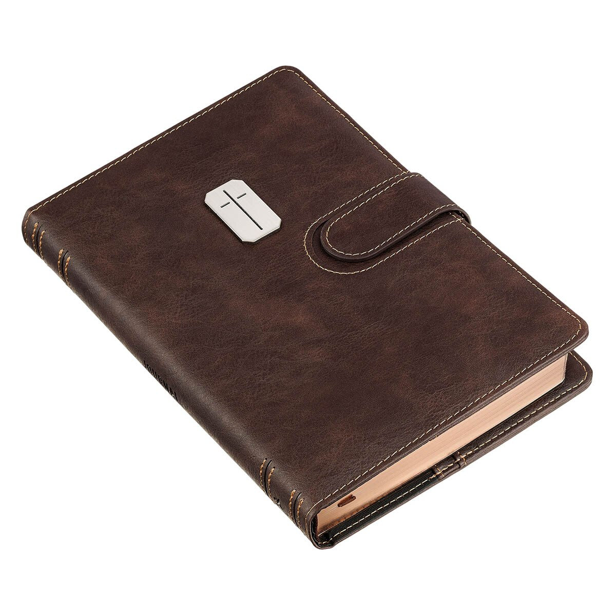 Man of God Espresso Brown Faux Leather Journal Cover with Magnetic Closure - Image 3