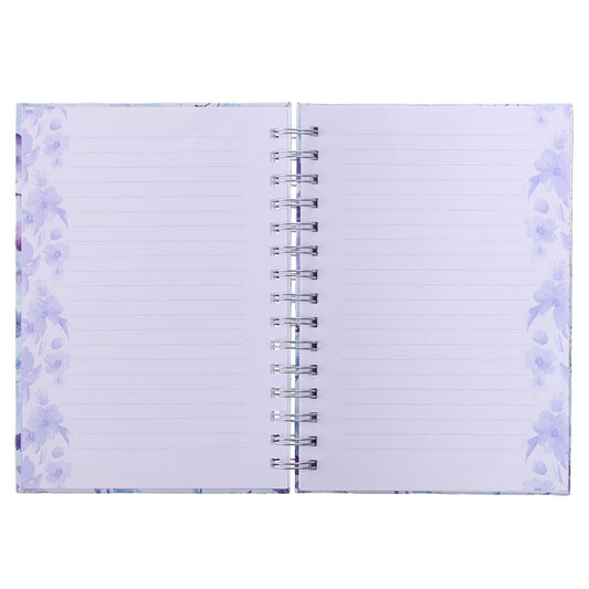 Purple Posies It Is Well With My Soul Large Spiral Journal