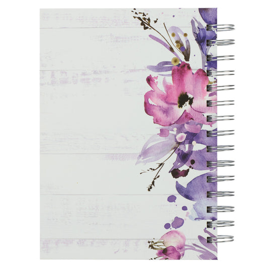 Trust in the Lord Purple Floral Garland Large Wirebound Journal - Proverbs 3:5