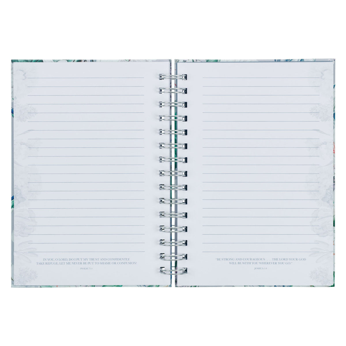 She Speaks with Wisdom Blue Floral Large Wirebound Journal - Proverbs 31:26