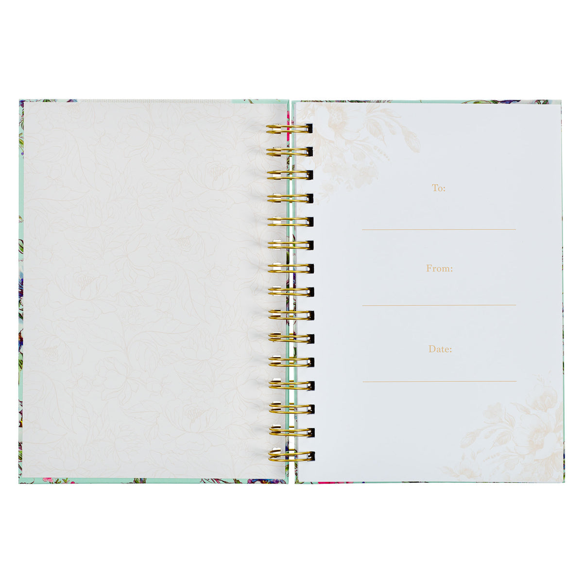 Give Thanks to the Lord White Lace Wirebound Journal - Psalm 107:1