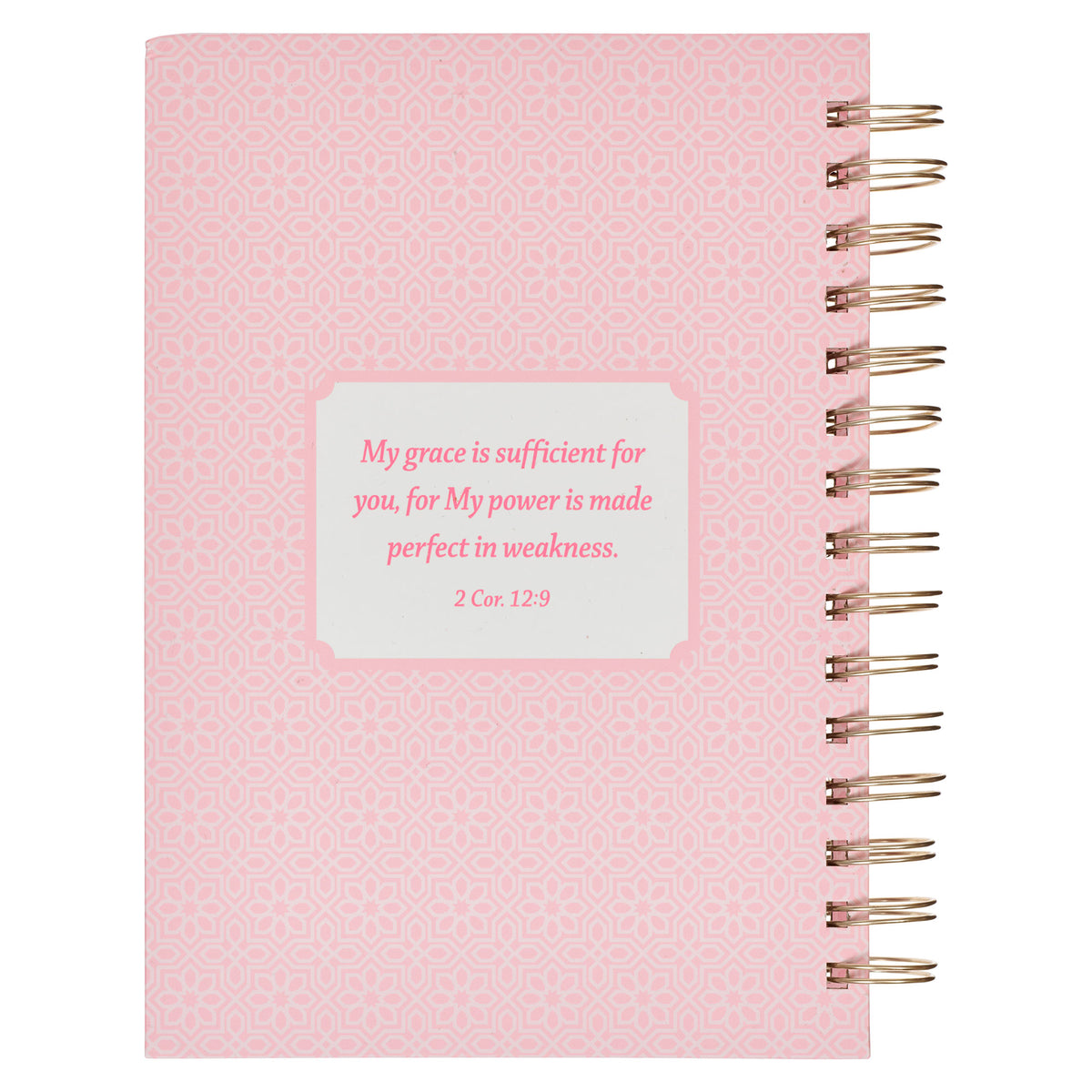My Grace is Sufficient Chartreuse Hummingbird Large Wirebound Journal - 2 Corinthians 12:9