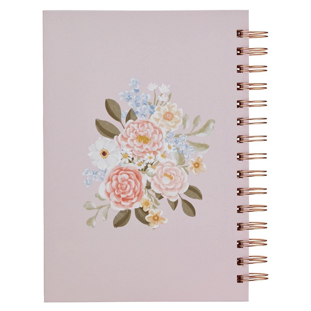 Strength and Dignity Pink Floral Spiral Journal - Proverbs 31:25