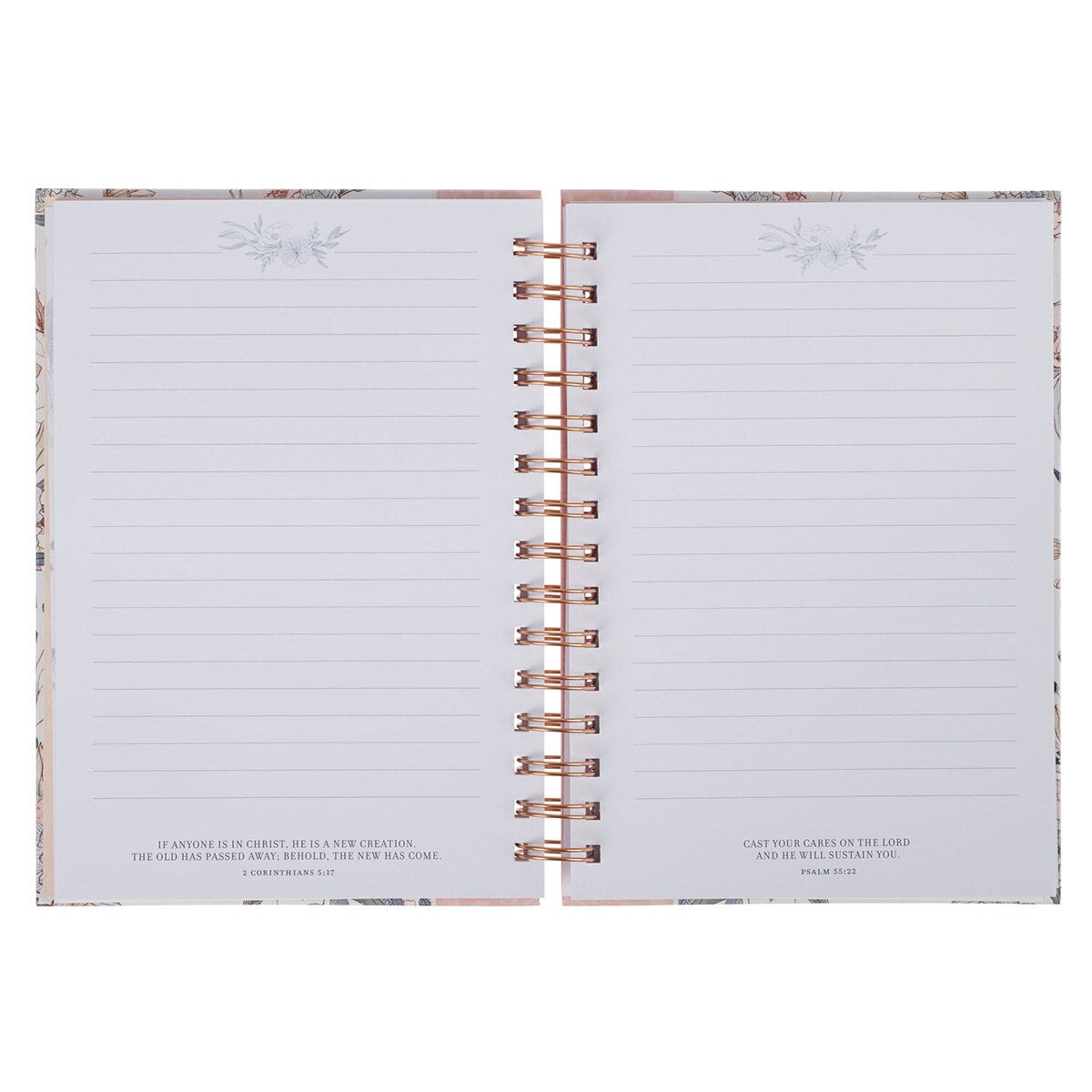 Be Still and Know Pink Floral Wirebound Journal - Psalm 46:10