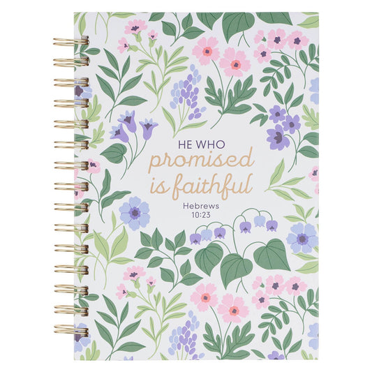 Faithful Promise Lavender Garden Spiral Journal - Heb 10:23