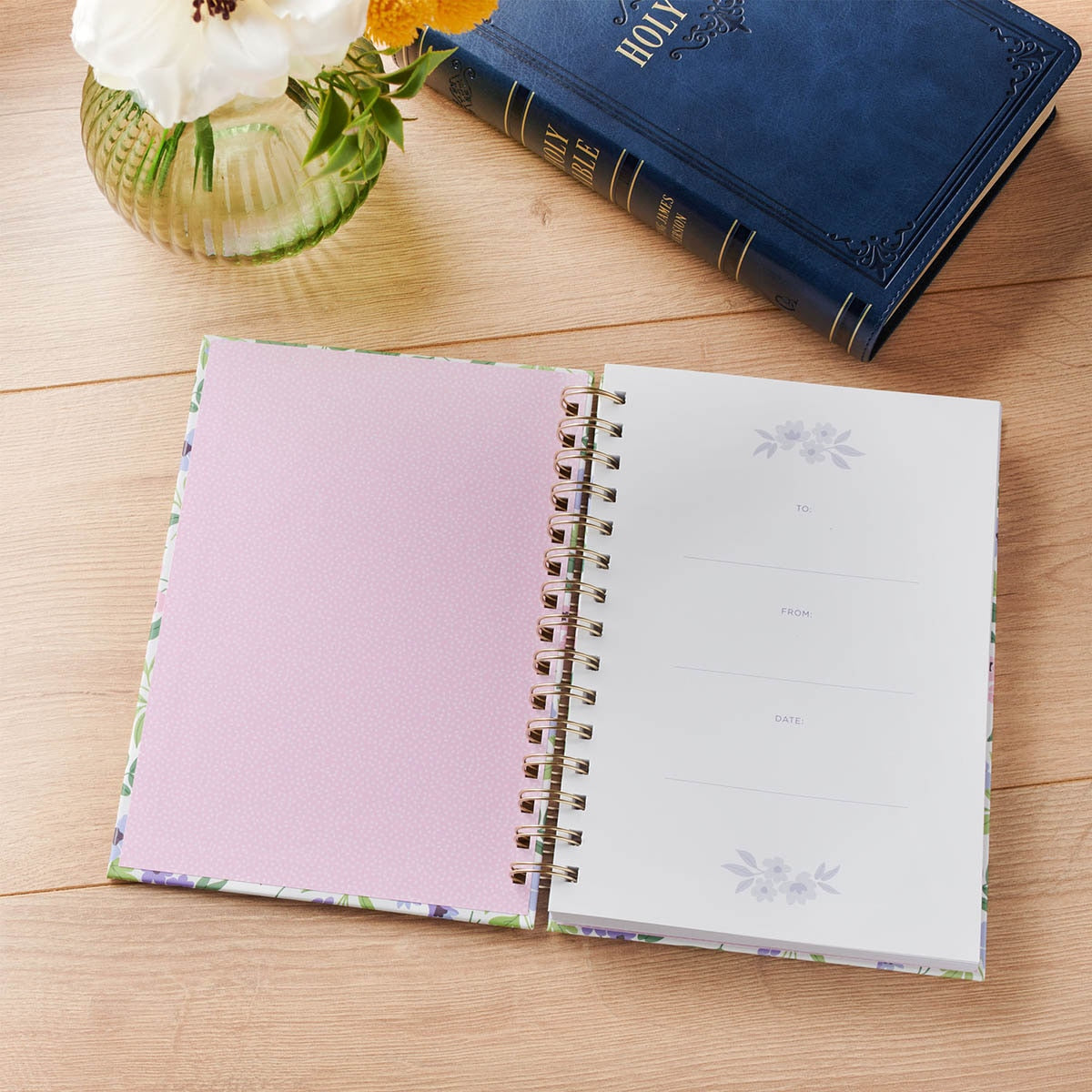 Faithful Promise Lavender Garden Spiral Journal - Heb 10:23 - Image 3