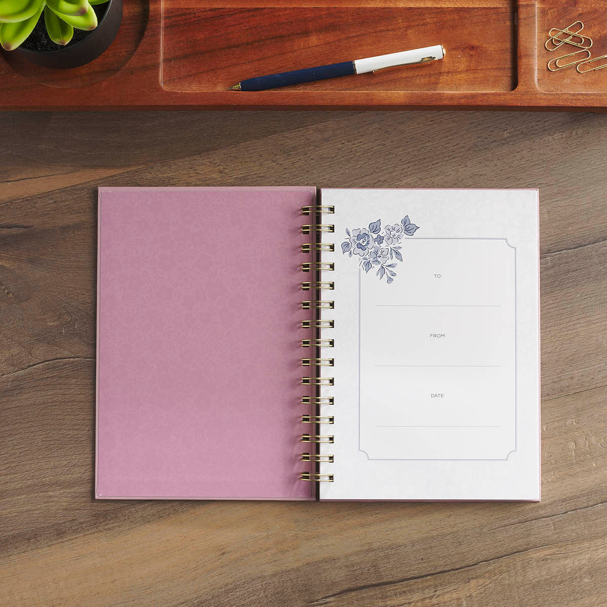 Be Still and Know Purple Floral Spiral Journal - Psalm 46:10 - Image 3