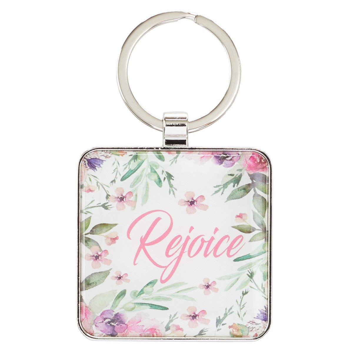 Rejoice - Philippians 4:4 Metal Key Ring