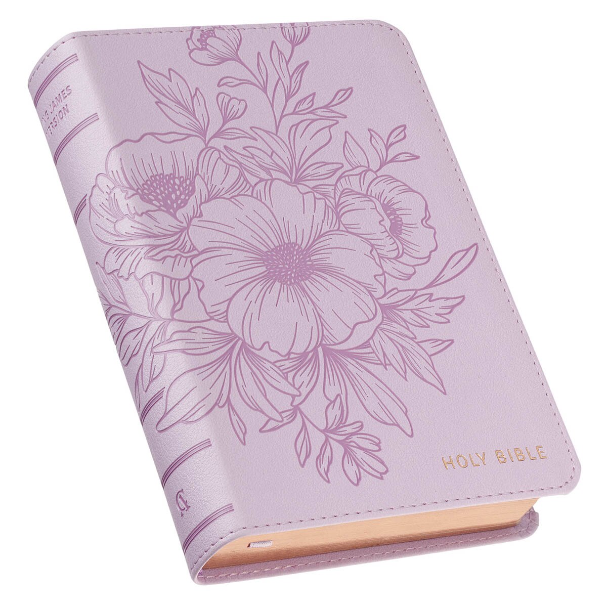 Lavender Bouquet Faux Leather Large Print Compact King James Version Bible - Image 3