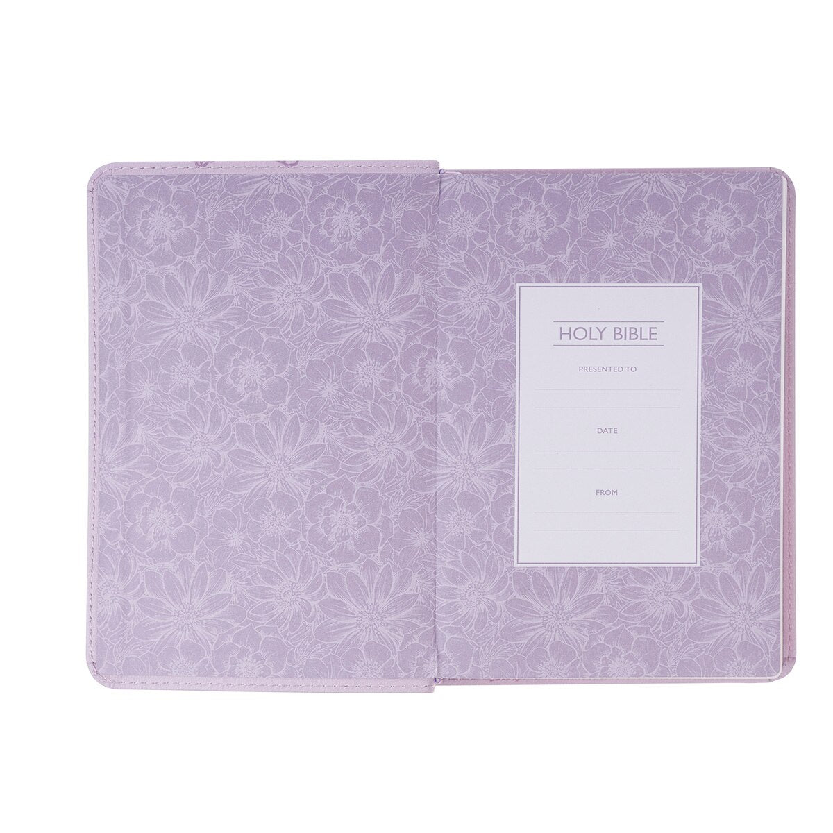 Lavender Bouquet Faux Leather Large Print Compact King James Version Bible - Image 4