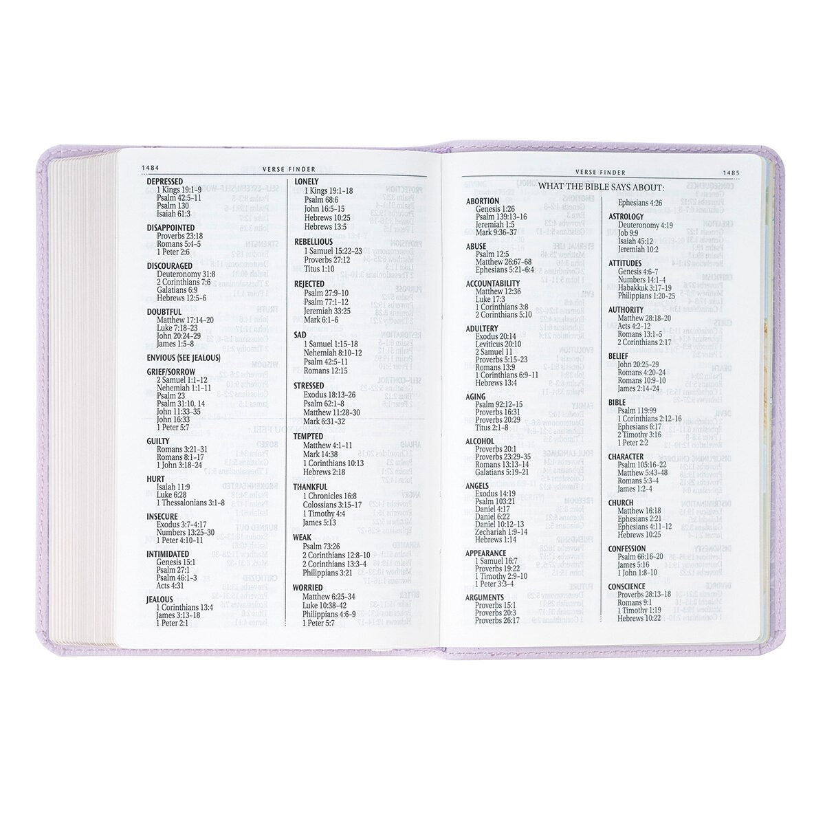 Lavender Bouquet Faux Leather Large Print Compact King James Version Bible - Image 9