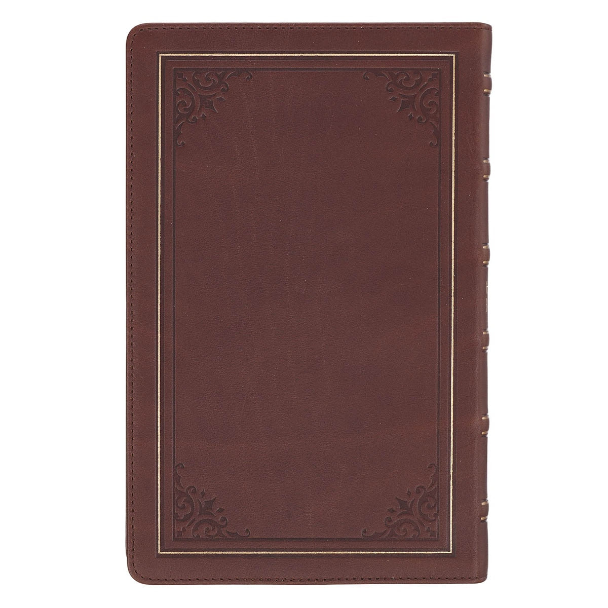 Triple Pane Frame Saddle Tan Full-grain Leather King James Version Deluxe Gift Bible with Thumb Index - Image 2