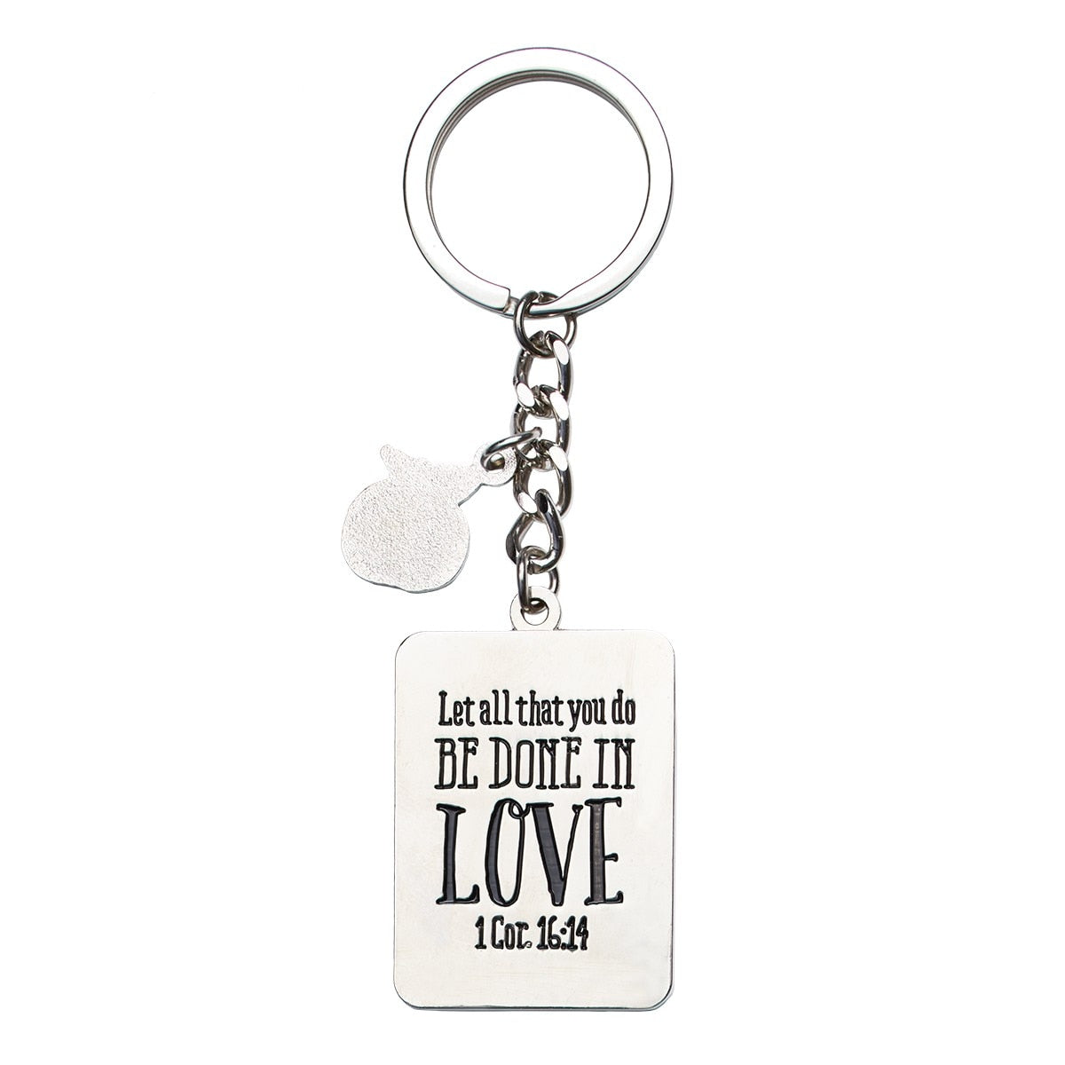 Pink Blessings for a #1 Teacher Key Ring in Gift Tin - 1 Corinthians 16:14 - Image 2
