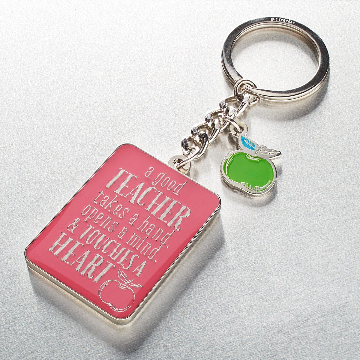 Pink Blessings for a #1 Teacher Key Ring in Gift Tin - 1 Corinthians 16:14 - Image 4