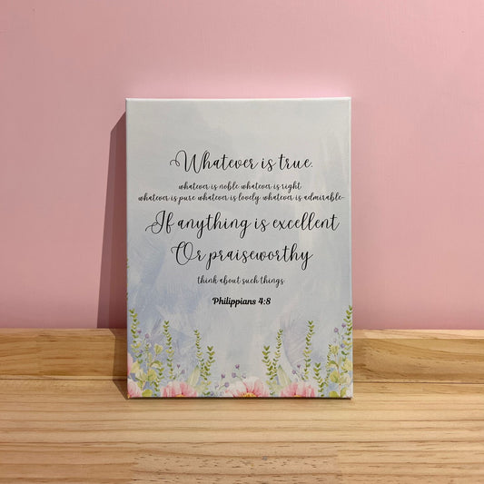 Philippians 4:8 Canvas Digital Print (Small)
