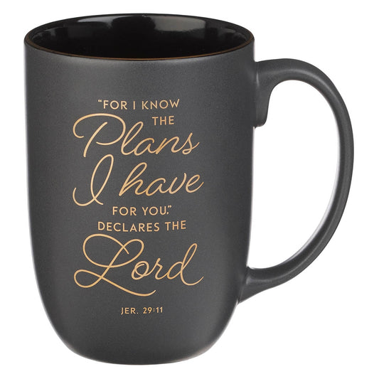 I Know the Plans Graphite Gray Ceramic Mug - Jeremiah 29:11