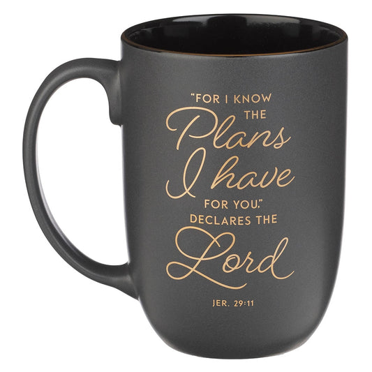 I Know the Plans Graphite Gray Ceramic Mug - Jeremiah 29:11 - Image 2