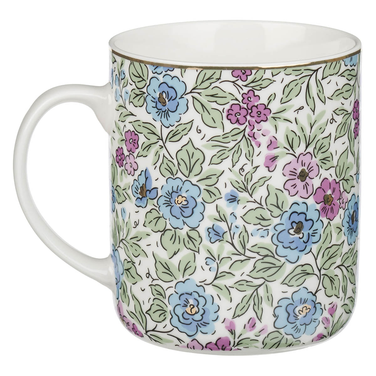 Be Still and Know Purple Trio Floral Ceramic Coffee Mug - Psalm 46:10 - Image 2