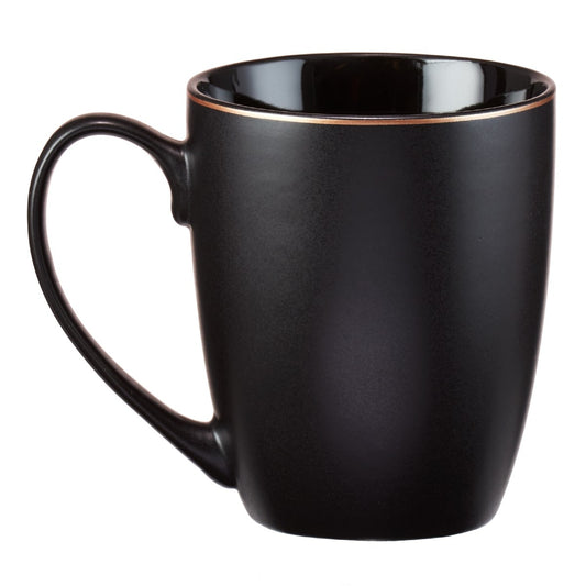 Be Still Matte Black and Metallic Gold Ceramic Coffee Mug - Psalm 46:10 - Image 2