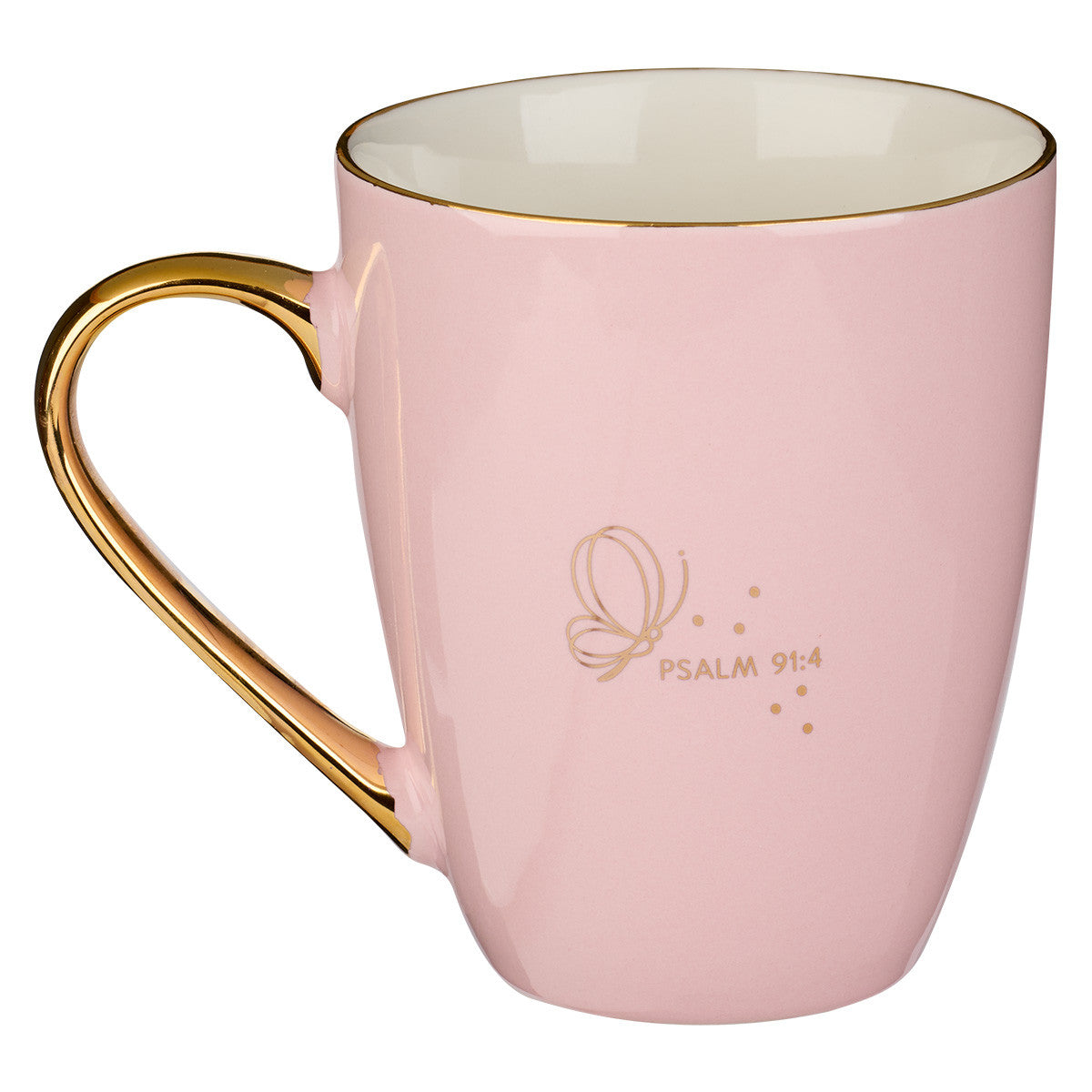 Shelter You Pink and Gold Ceramic coffee Mug - Psalm 91:4