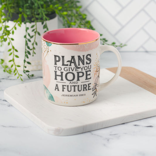 Plans to Give You Hope Muted Watercolor Ceramic coffee Mug - Jeremiah 29:11