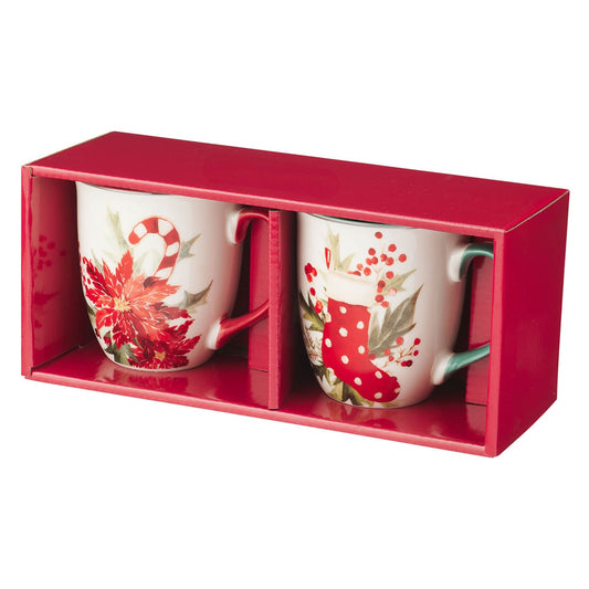 Adore Him Poinsettia Ceramic Coffee Mug Set - Isaiah 9:6  (Christmas Special)