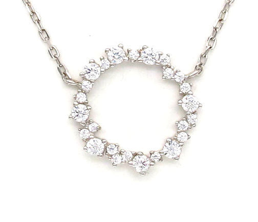 925 Sterling Silver Wreath Crown Setting Pendant Necklace