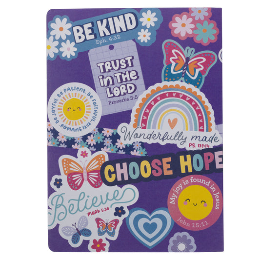 Shine for Jesus Purple Stickers Notebook -  Matthew 5:16 - Image 2