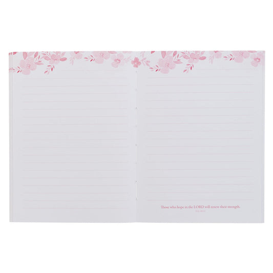 Renew Their Strength Yellow Floral Medium Notebook - Isaiah 40:31