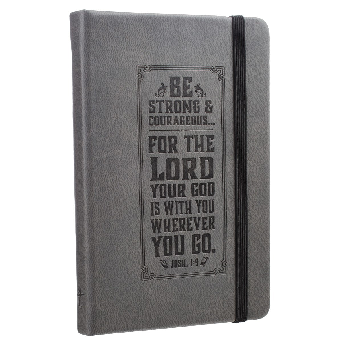 Be Strong Hardcover Faux Leather Notebook with Elastic Closure - Joshua 1:9