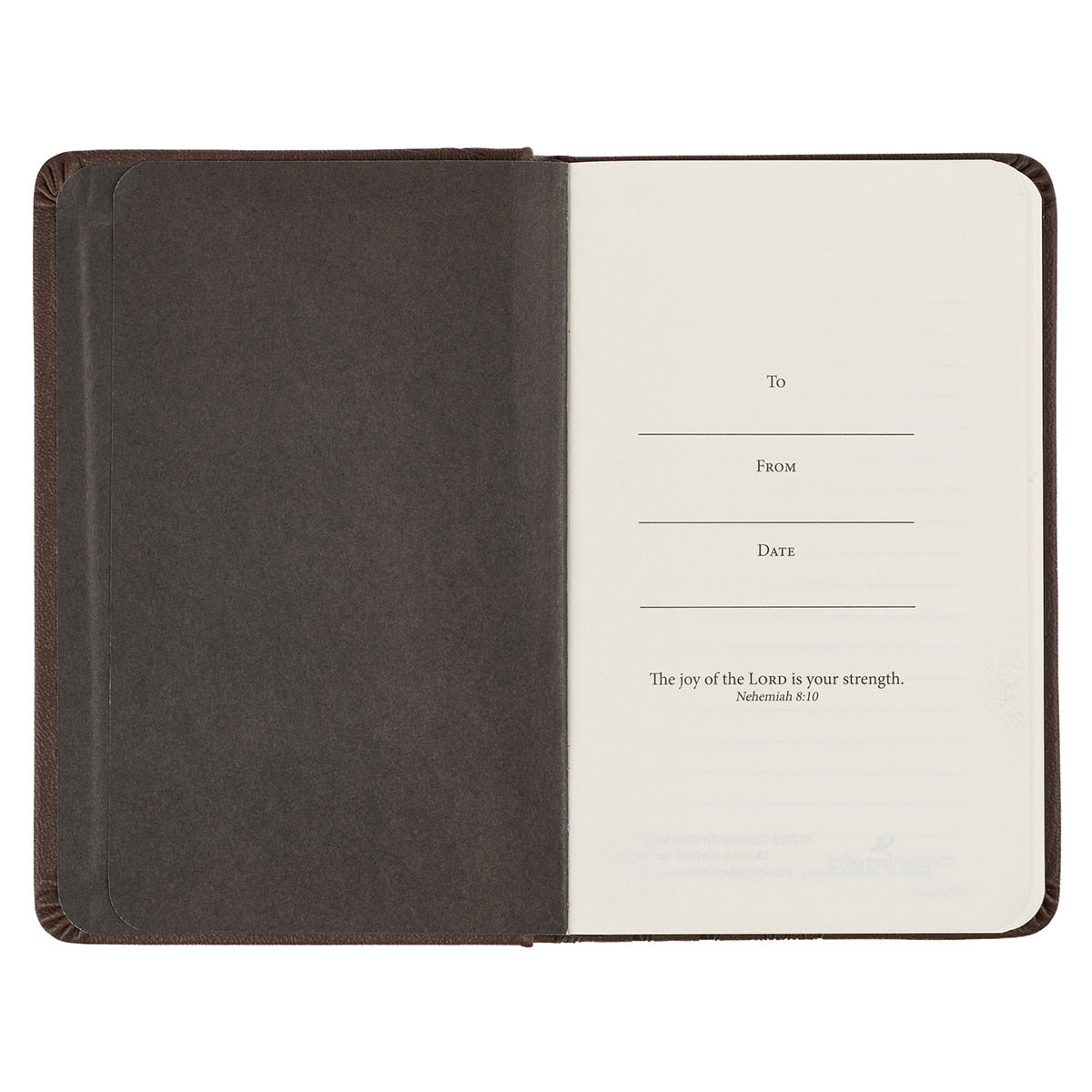Strength and Defense Lion Walnut-Brown Faux Leather Hardcover Notebook with Elastic Band Closure - Exodus 15:2