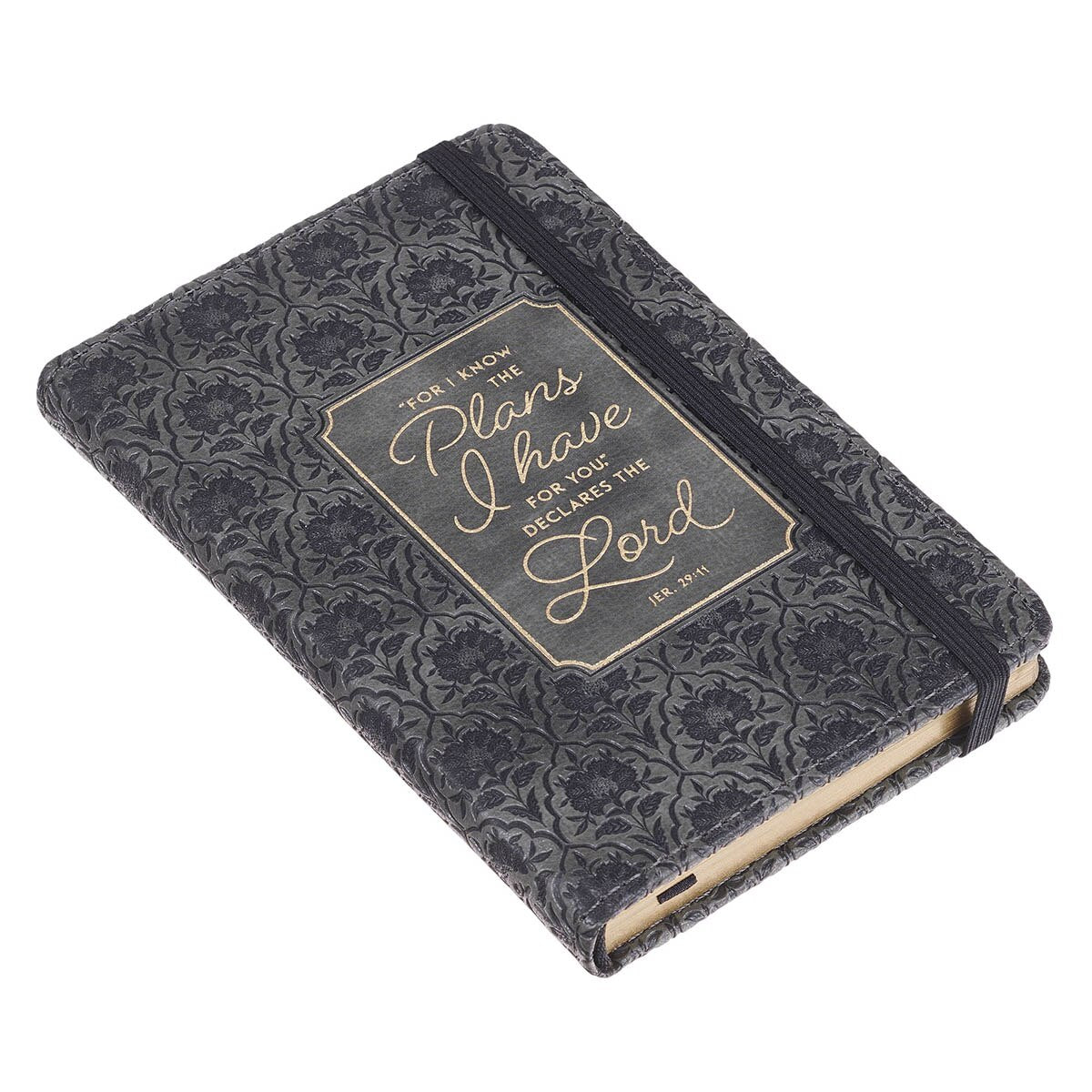 I Know the Plans Graphite Gray Faux Leather Hardcover Notebook with Elastic Closure - Jeremiah 29:11 - Image 3